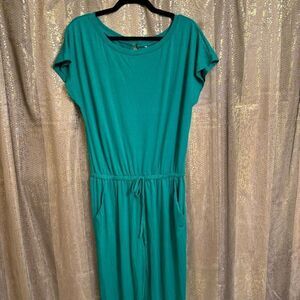 PrettyGarden Kelly Green Loose Off The Shoulder Stretchy Pants Romper M NWT
